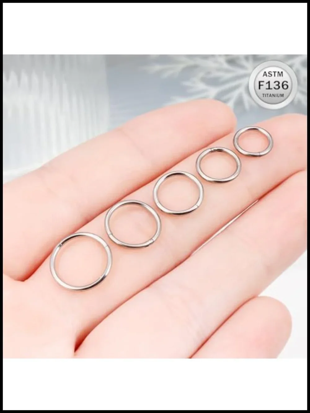 Titanium Nose Rings Hoops Septum Cartilage Daith Rook Clicker Earring Body